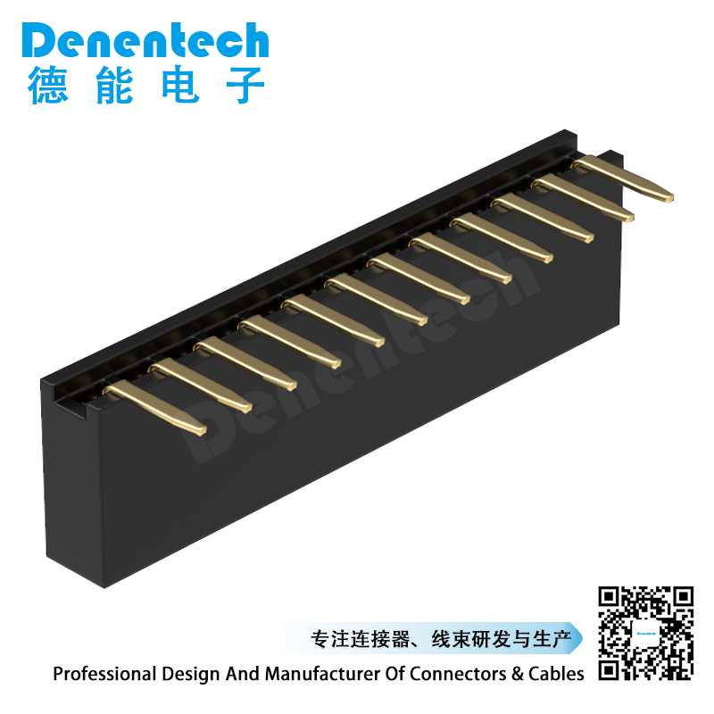 Denentech factory directly supply 1.27MM H4.3MM single row right angle  female header 90°
